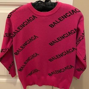 Balenciaga Allover Pink Sweater